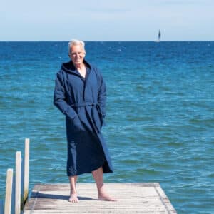 Luksus Badekåben Havet - blå - Xlarge UDEN lynlås
